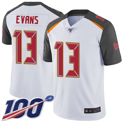 Nike Buccaneers #13 Mike Evans White Men's Stitched NFL 100th Season Vapor Limited Jersey Nike Buccaneers #13 Mike Evans White Men's Stitched NFL 100th Season Vapor Limited Jersey
