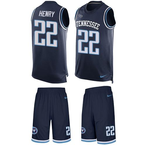 Nike Titans #22 Derrick Henry Navy Blue Team Color Men's Stitched NFL Limited Tank Top Suit Jersey Nike Titans #22 Derrick Henry Navy Blue Team Color Men's Stitched NFL Limited Tank Top Suit Jersey