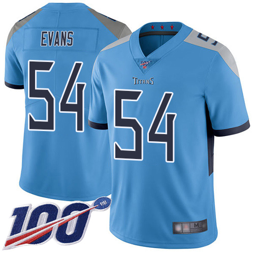 Nike Titans #54 Rashaan Evans Light Blue Alternate Men's Stitched NFL 100th Season Vapor Limited Jersey Nike Titans #54 Rashaan Evans Light Blue Alternate Men's Stitched NFL 100th Season Vapor Limited Jersey