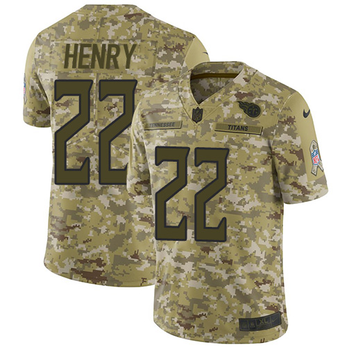 Nike Titans #22 Derrick Henry Camo Men's Stitched NFL Limited 2018 Salute To Service Jersey Nike Titans #22 Derrick Henry Camo Men's Stitched NFL Limited 2018 Salute To Service Jersey