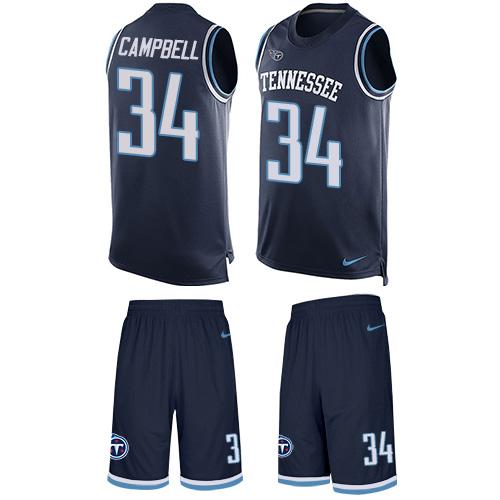 Nike Titans #34 Earl Campbell Navy Blue Team Color Men's Stitched NFL Limited Tank Top Suit Jersey Nike Titans #34 Earl Campbell Navy Blue Team Color Men's Stitched NFL Limited Tank Top Suit Jersey