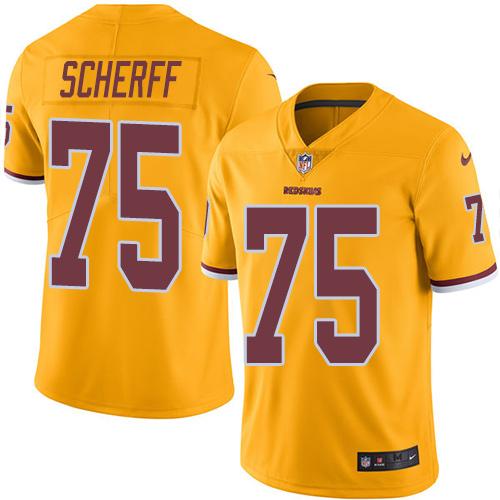 Nike Redskins #75 Brandon Scherff Gold Men's Stitched NFL Limited Rush Jersey Nike Redskins #75 Brandon Scherff Gold Men's Stitched NFL Limited Rush Jersey