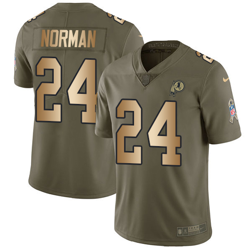 Nike Redskins #24 Josh Norman Olive/Gold Men's Stitched NFL Limited 2017 Salute To Service Jersey Nike Redskins #24 Josh Norman Olive/Gold Men's Stitched NFL Limited 2017 Salute To Service Jersey
