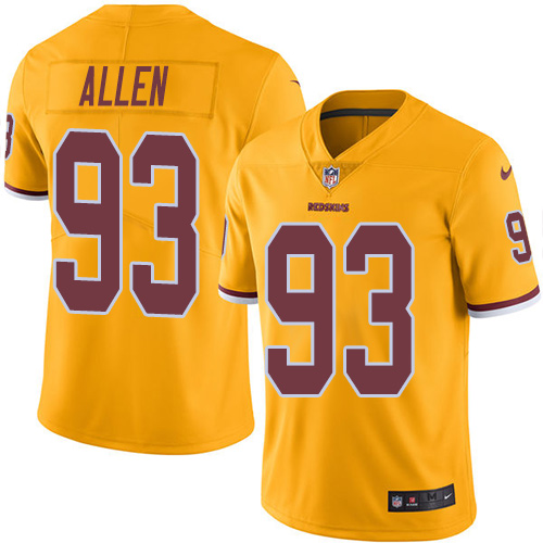 Nike Redskins #93 Jonathan Allen Gold Men's Stitched NFL Limited Rush Jersey Nike Redskins #93 Jonathan Allen Gold Men's Stitched NFL Limited Rush Jersey