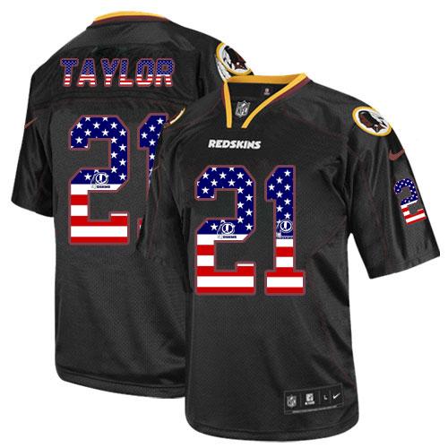 Nike Redskins #21 Sean Taylor Black Men's Stitched NFL Elite USA Flag Fashion Jersey Nike Redskins #21 Sean Taylor Black Men's Stitched NFL Elite USA Flag Fashion Jersey