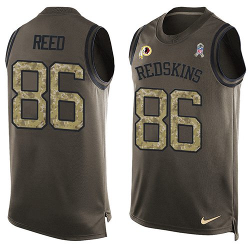 Nike Redskins #86 Jordan Reed Green Men's Stitched NFL Limited Salute To Service Tank Top Jersey Nike Redskins #86 Jordan Reed Green Men's Stitched NFL Limited Salute To Service Tank Top Jersey