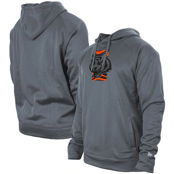 Men's Cincinnati Bengals Gray New Era Training Camp Raglan Pullover Hoodie Men's Cincinnati Bengals Gray New Era Training Camp Raglan Pullover Hoodie