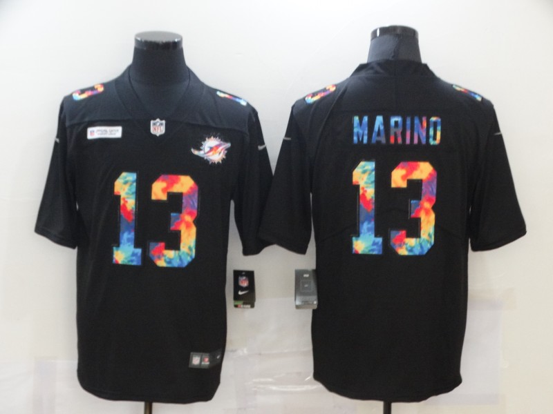 Men's Miami Dolphins #13 Dan Marino Black NFL 2020 Crucial Catch Limited Stitched Jersey