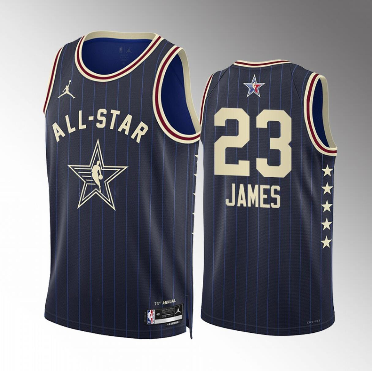 Men's 2024 All-Star #23 LeBron James Stitched Navy Basketball Jersey Men's 2024 All-Star #23 LeBron James Stitched Navy Basketball Jersey