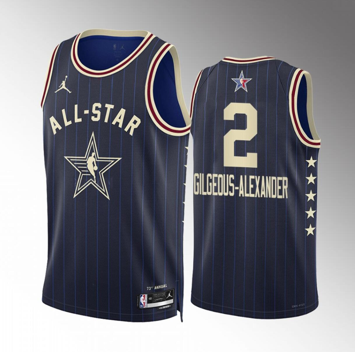 Men's 2024 All-Star #2 Shai Gilgeous-Alexander Navy Stitched Basketball Jersey Men's 2024 All-Star #2 Shai Gilgeous-Alexander Navy Stitched Basketball Jersey
