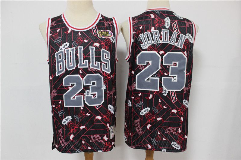 Men's Chicago Bulls #23 Michael Jordan Black&Red NBA ear Up Pack Hardwood Classics Finals Patch Stitched Jersey Men's Chicago Bulls #23 Michael Jordan Black&Red NBA ear Up Pack Hardwood Classics Finals Patch Stitched Jersey