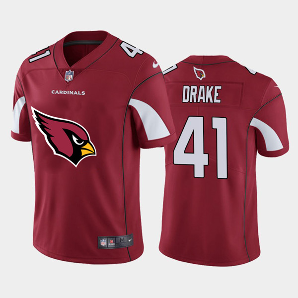 Men's Arizona Cardinals #41 Kenyan Drake Red 2020 Team Big Logo Limited Stitched NFL Jersey Men's Arizona Cardinals #41 Kenyan Drake Red 2020 Team Big Logo Limited Stitched NFL Jersey