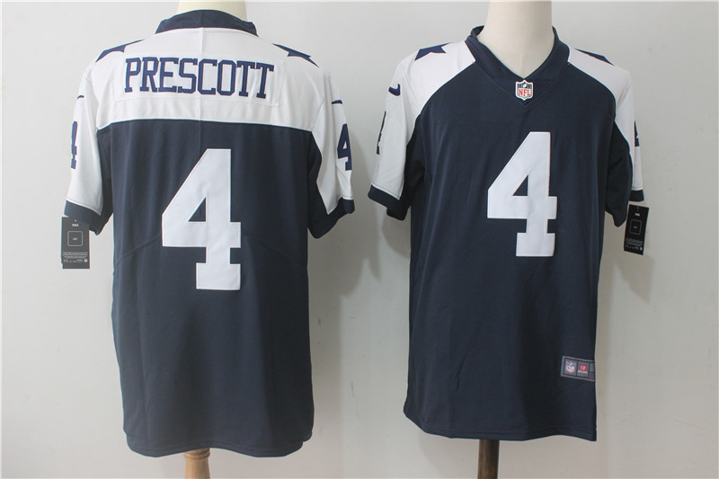 Men's Nike Dallas Cowboys #4 Dak Prescott Navy Blue Thanksgiving Stitched NFL Vapor Untouchable Limited Throwback Jerse Men's Nike Dallas Cowboys #4 Dak Prescott Navy Blue Thanksgiving Stitched NFL Vapor Untouchable Limited Throwback Jerse