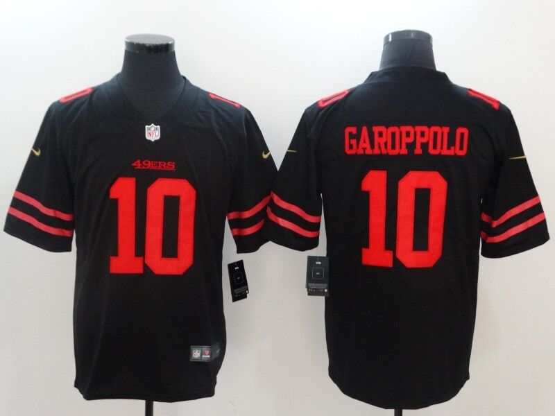 Men's Nike San Francisco 49ers #10 Jimmy Garoppolo Black Vapor Untouchable Limited Stitched NFL Jersey Men's Nike San Francisco 49ers #10 Jimmy Garoppolo Black Vapor Untouchable Limited Stitched NFL Jersey