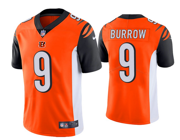 Men's Cincinnati Bengals #9 Joe Burrow 2020 Orange Vapor Untouchable Limited Stitched NFL Jersey Men's Cincinnati Bengals #9 Joe Burrow 2020 Orange Vapor Untouchable Limited Stitched NFL Jersey