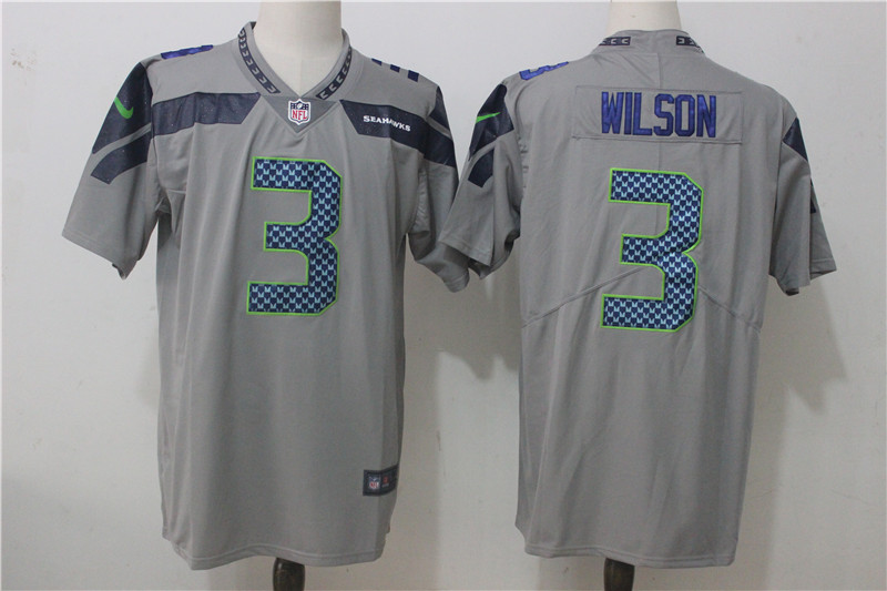 Men's Seattle Seahawks #3 Russell Wilson Gray Stitched NFL Vapor Untouchable Limited jersey Men's Seattle Seahawks #3 Russell Wilson Gray Stitched NFL Vapor Untouchable Limited jersey