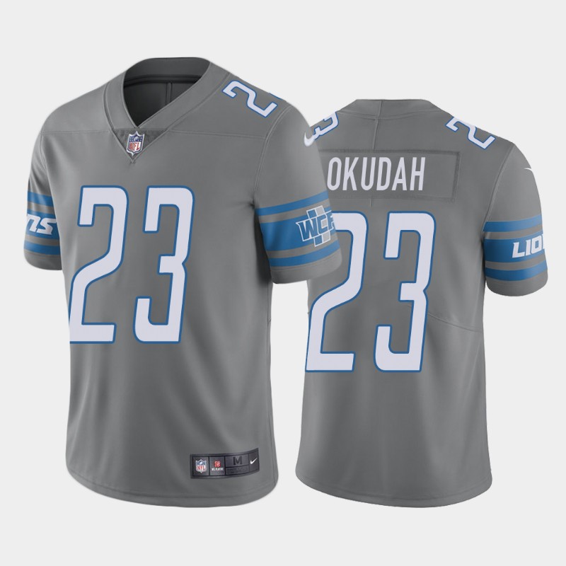 Men's Detroit Lions #23 Jeff Okudah Grey Vapor Untouchable Limited Stitched NFL Jersey Men's Detroit Lions #23 Jeff Okudah Grey Vapor Untouchable Limited Stitched NFL Jersey