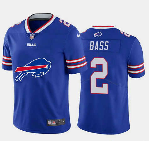 Men's Buffalo Bills #2 Tyler Bass Blue 2020 Team Big Logo Limited Stitched Jersey Men's Buffalo Bills #2 Tyler Bass Blue 2020 Team Big Logo Limited Stitched Jersey
