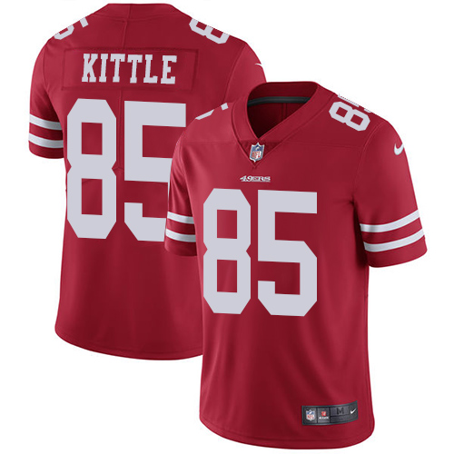 Men's San Francisco 49ers #85 George Kittle Red Vapor Untouchable Limited Stitched Jersey Men's San Francisco 49ers #85 George Kittle Red Vapor Untouchable Limited Stitched Jersey
