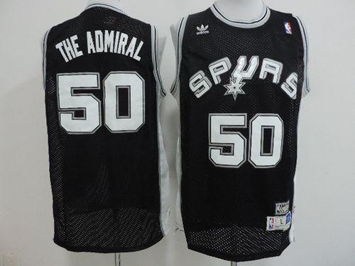 Spurs #50 David Robinson Black "The Admiral" Nickname Stitched NBA Jersey Spurs #50 David Robinson Black "The Admiral" Nickname Stitched NBA Jersey