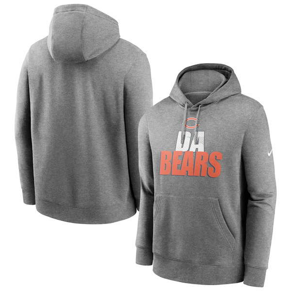 Men's Chicago Bears Heathered Gray Fan Gear Local Club Pullover Hoodie Men's Chicago Bears Heathered Gray Fan Gear Local Club Pullover Hoodie