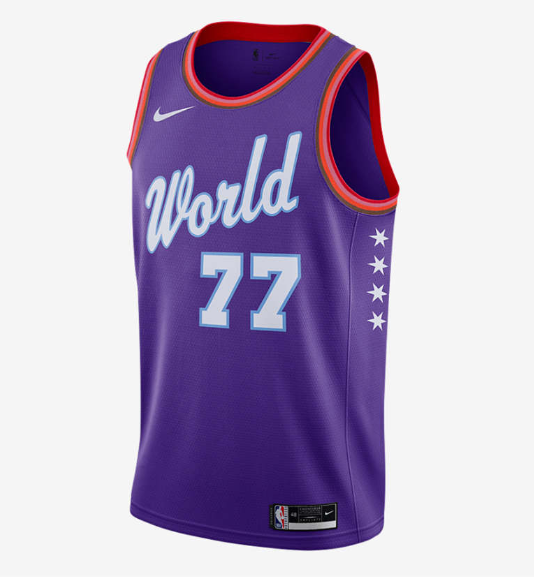 Men's Dallas Mavericks #77 Luka Doncic 2020 Purple Rising Star World Team StitchedJersey Men's Dallas Mavericks #77 Luka Doncic 2020 Purple Rising Star World Team StitchedJersey