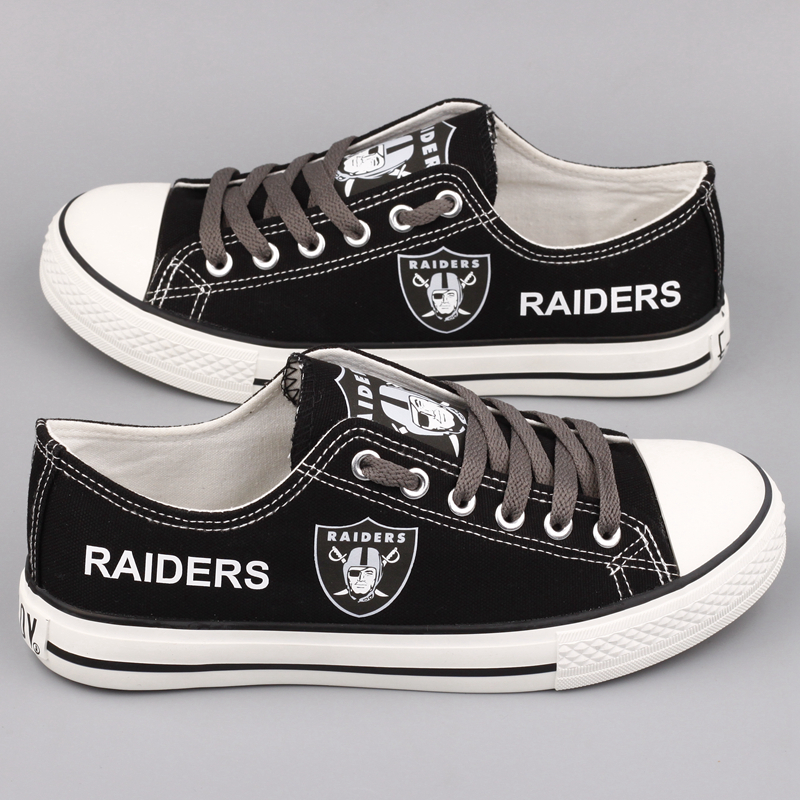 Women's Oakland Raiders Repeat Print Low Top Sneakers 003 Women's Oakland Raiders Repeat Print Low Top Sneakers 003