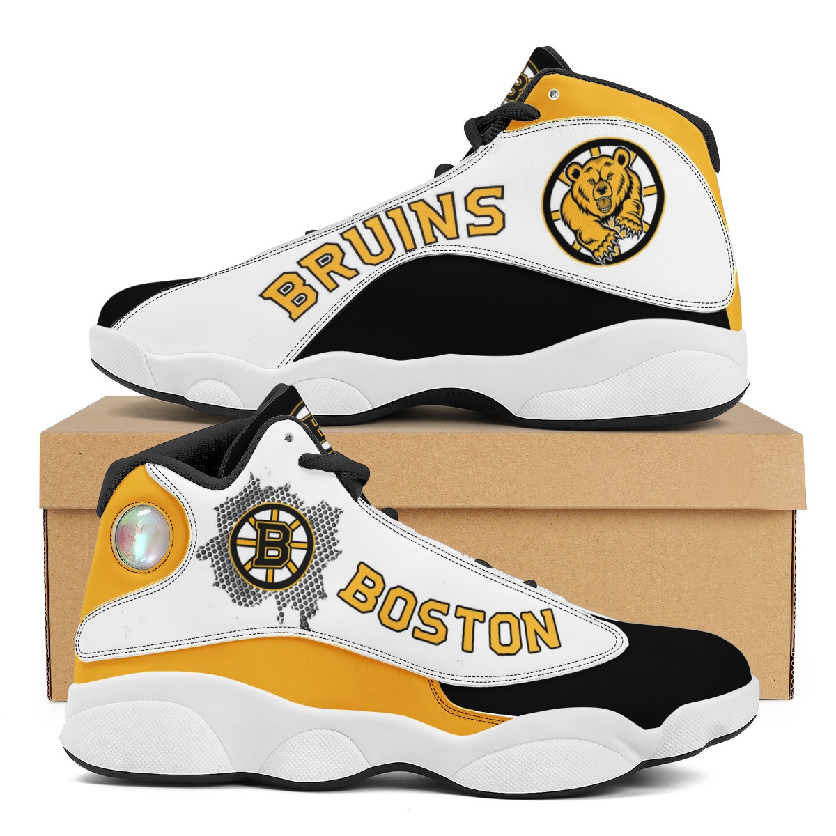 Men's Boston Bruins Limited Edition JD13 Sneakers 001 Men's Boston Bruins Limited Edition JD13 Sneakers 001