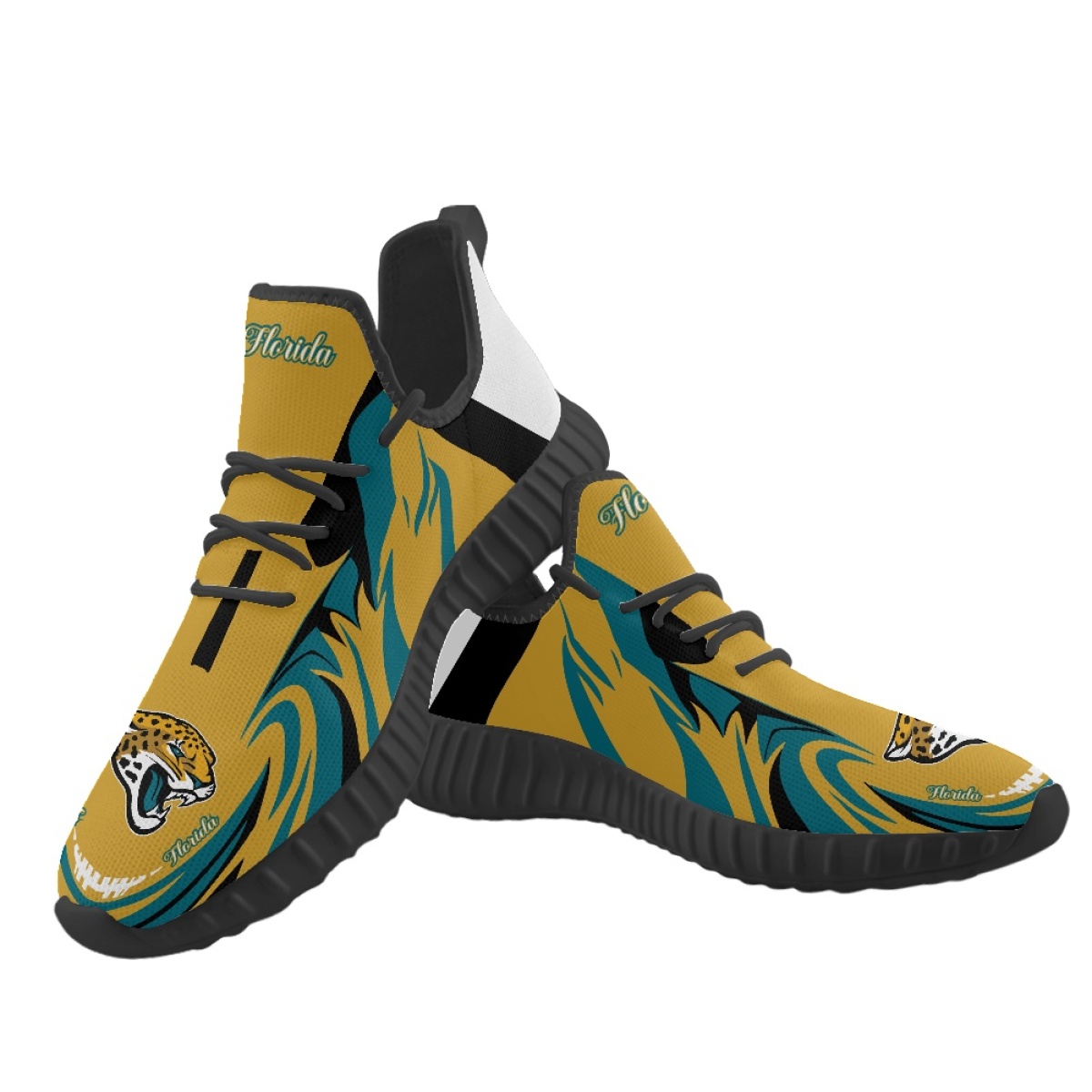 Women's Jacksonville Jaguars Mesh Knit Sneakers/Shoes 007 Women's Jacksonville Jaguars Mesh Knit Sneakers/Shoes 007