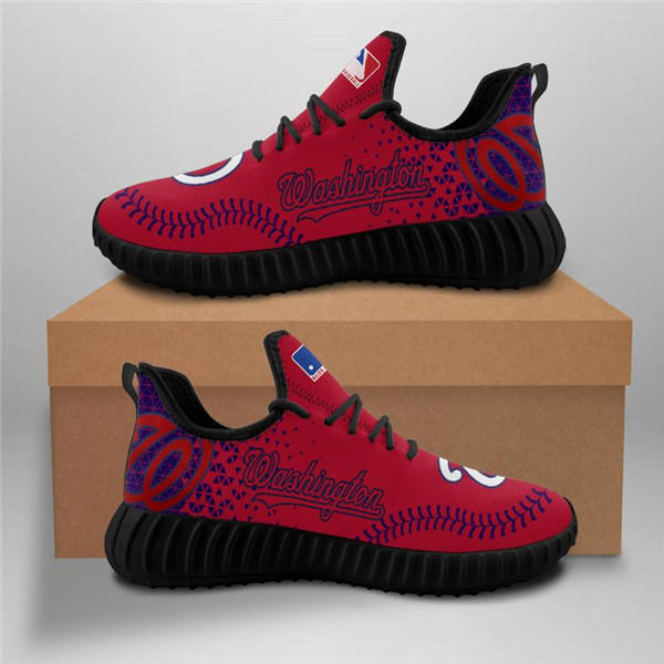 Women's Washington Nationals Mesh Knit Sneakers/Shoes 002