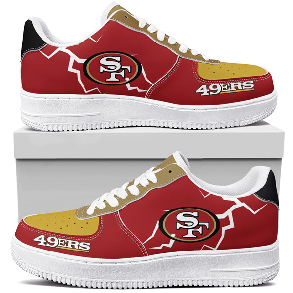Women's San Francisco 49ers Air Force 1 Sneakers 001 Women's San Francisco 49ers Air Force 1 Sneakers 001