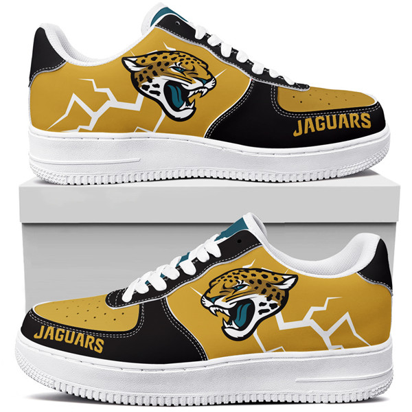 Men's Jacksonville Jaguars Air Force 1 Sneakers 001 Men's Jacksonville Jaguars Air Force 1 Sneakers 001