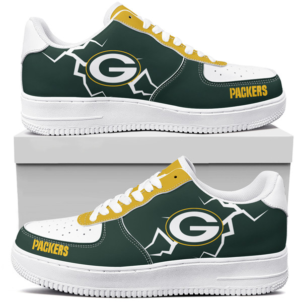 Women's Green Bay Packers Air Force 1 Sneakers 001 Women's Green Bay Packers Air Force 1 Sneakers 001