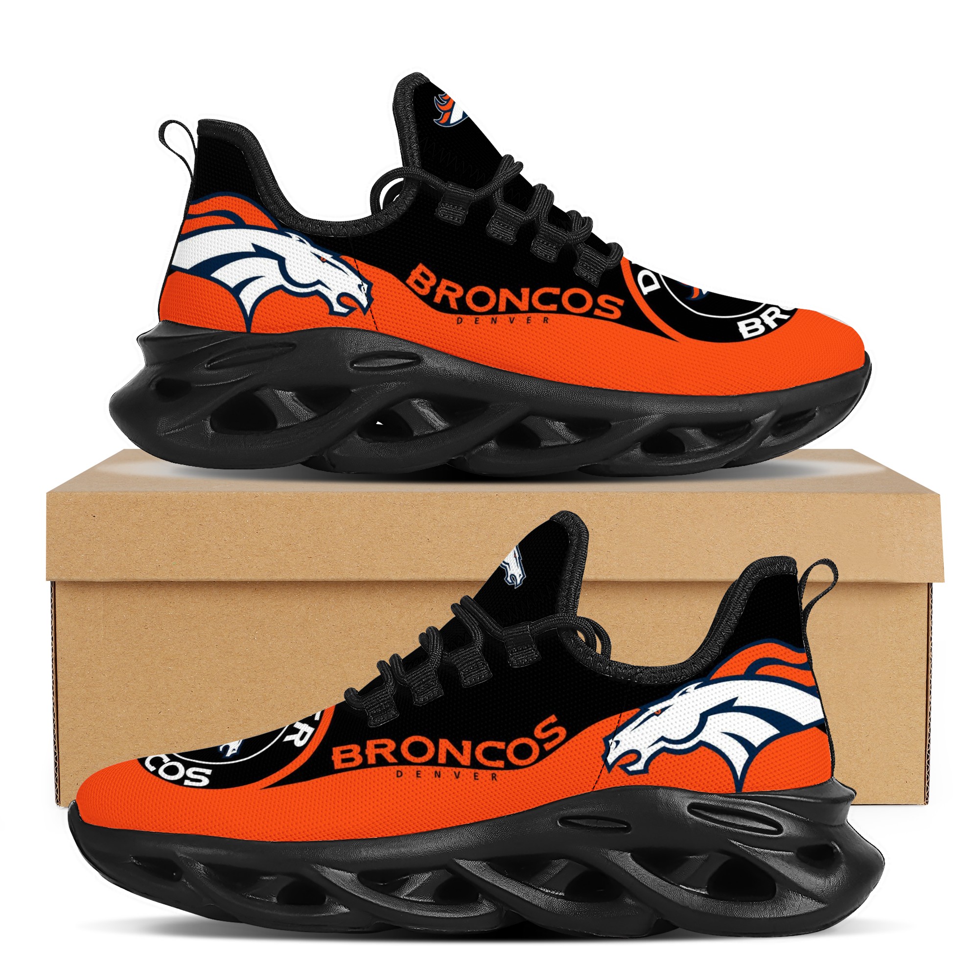 Men's Denver Broncos Flex Control Sneakers 001 Men's Denver Broncos Flex Control Sneakers 001