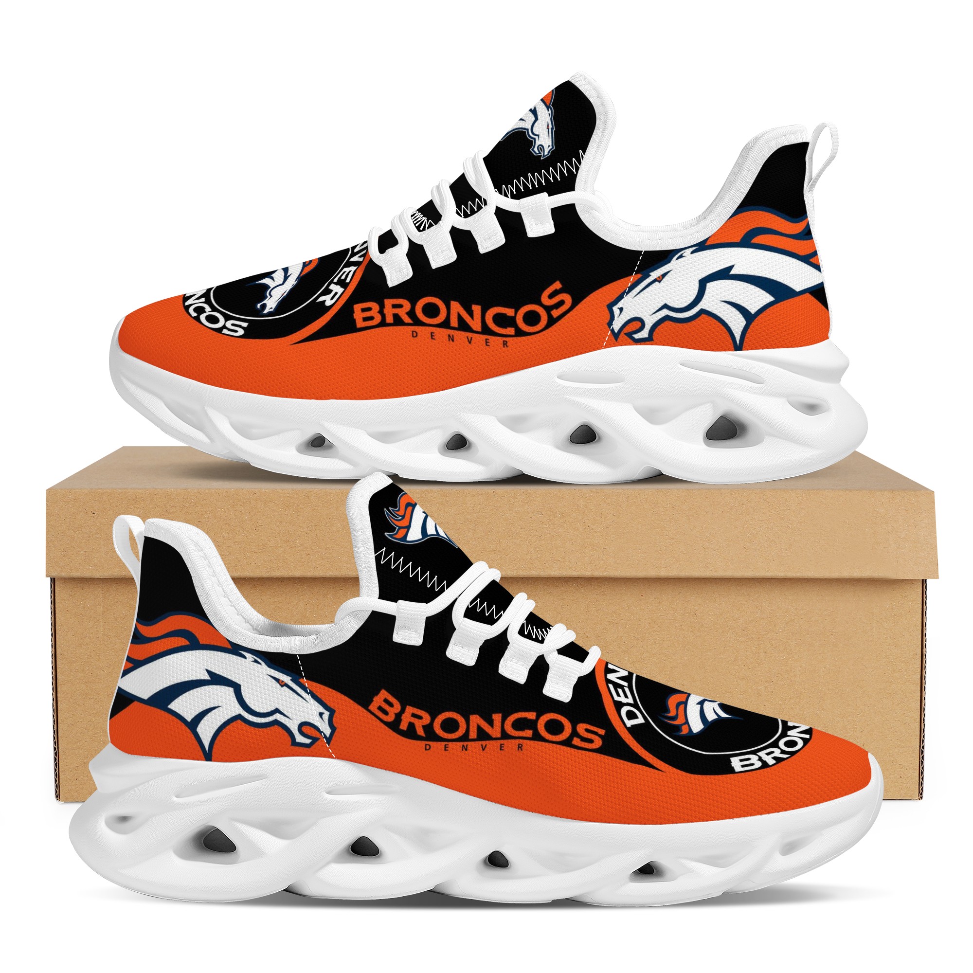 Men's Denver Broncos Flex Control Sneakers 002 Men's Denver Broncos Flex Control Sneakers 002
