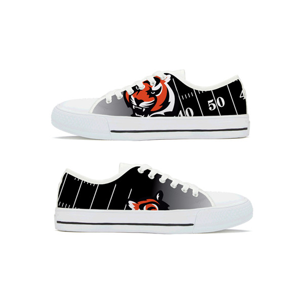 Women's Cincinnati Bengals Low Top Canvas Sneakers 004 Women's Cincinnati Bengals Low Top Canvas Sneakers 004