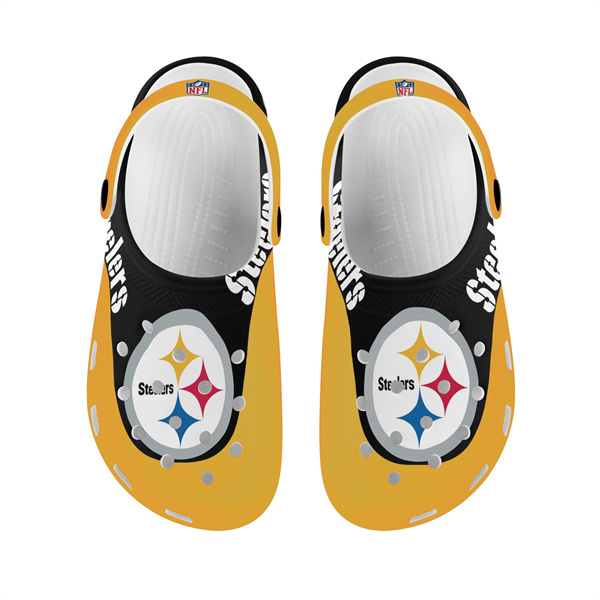 Men's Pittsburgh Steelers Bayaband Clog Shoes 001 Men's Pittsburgh Steelers Bayaband Clog Shoes 001