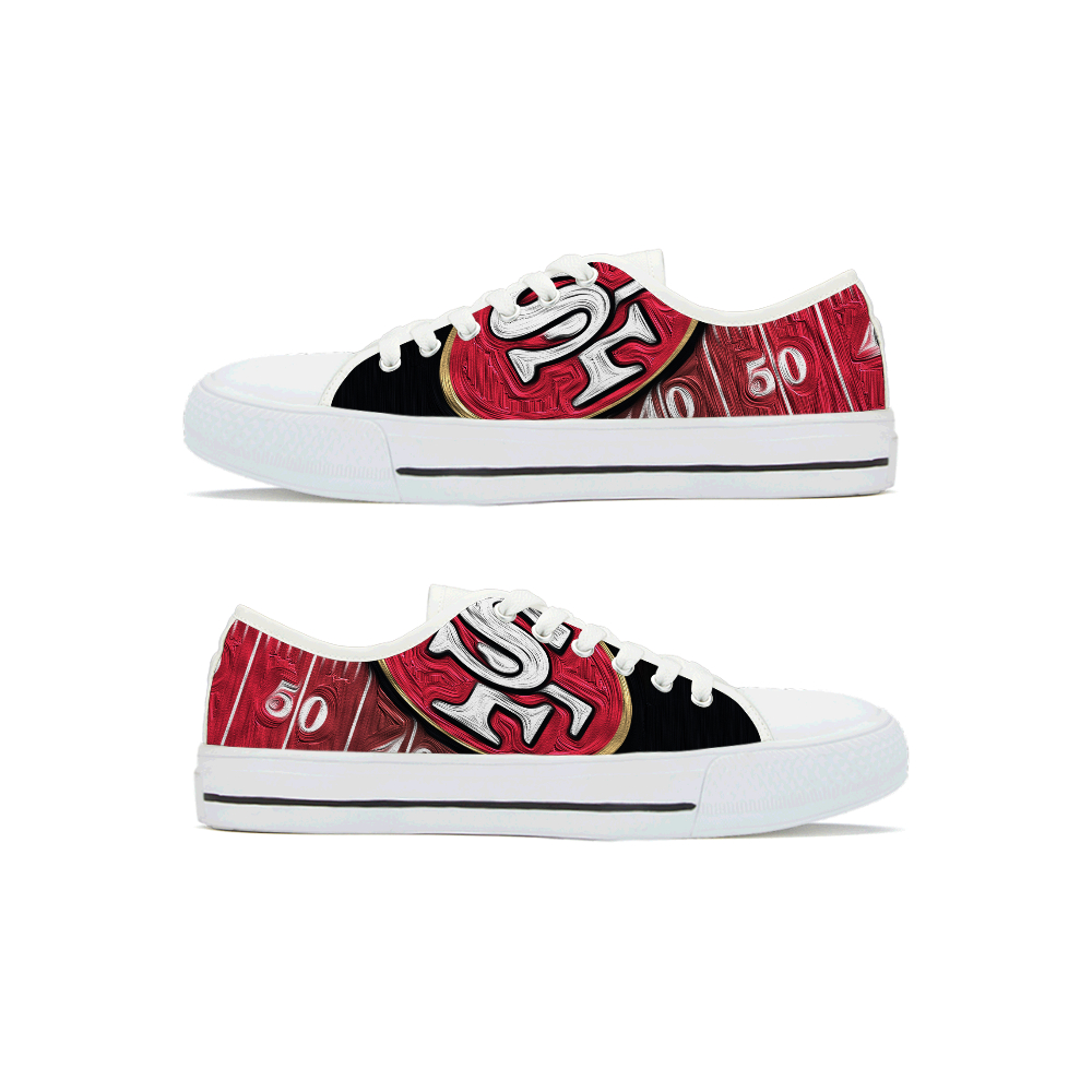 Men's San Francisco 49ers Low Top Canvas Sneakers 008