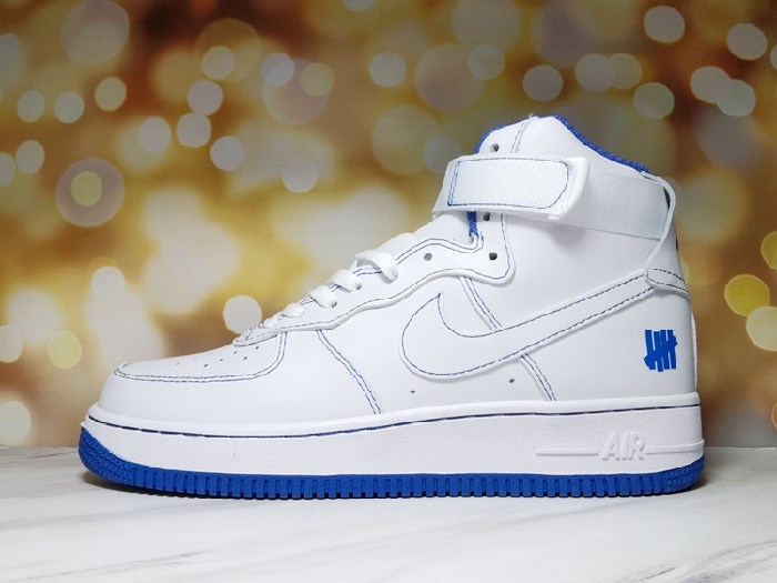 Women's Air Force 1 High Top White/Blue Shoes 0135 Women's Air Force 1 High Top White/Blue Shoes 0135