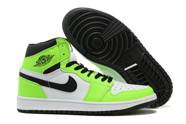 Women's Running Weapon Air Jordan 1 Green/White Shoes 0196