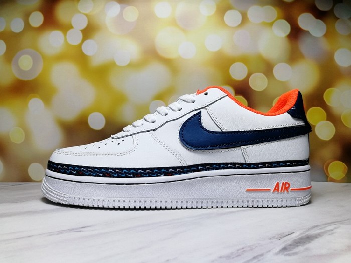 Women's Air Force 1 White/Orange/Navy Shoes 0180 Women's Air Force 1 White/Orange/Navy Shoes 0180