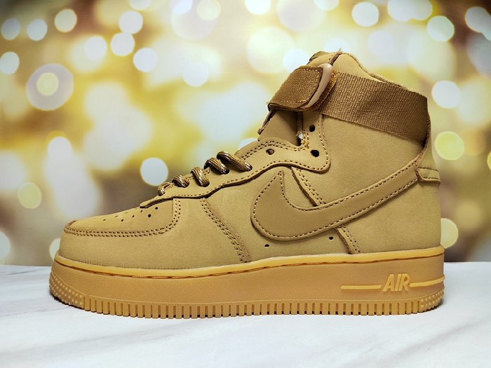 Women's Air Force 1 High Top Brown Shoes 0182