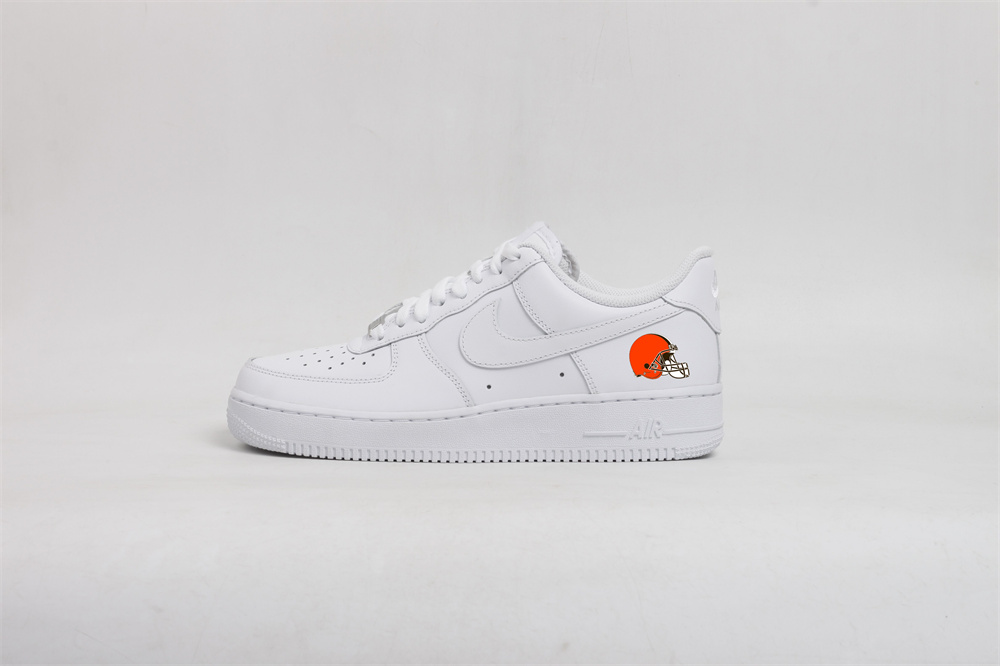 Women's Cleveland Browns Air Force 1 White Shoes 001 Women's Cleveland Browns Air Force 1 White Shoes 001