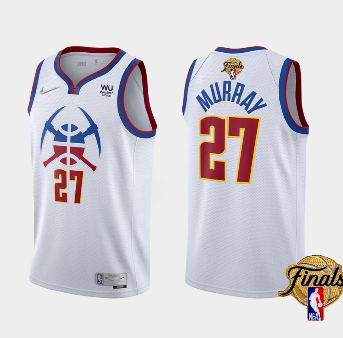 Men's Denver Nuggets #27 Jamal Murray White 2023 Finals Earned Edition Stitched Basketball Jersey Men's Denver Nuggets #27 Jamal Murray White 2023 Finals Earned Edition Stitched Basketball Jersey