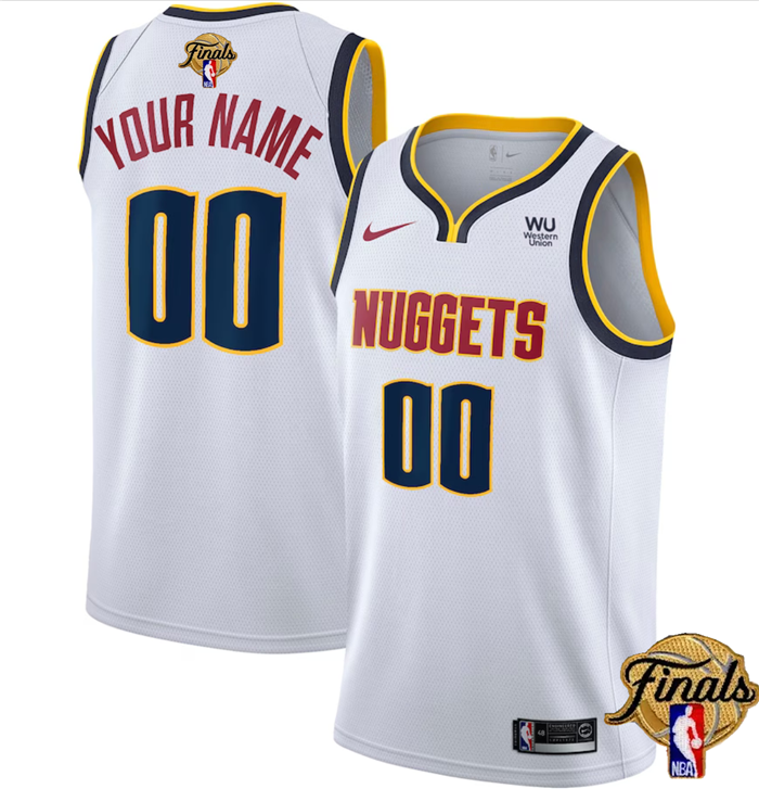 Denver Nuggets Customized White 2023 Finals Association Edition With NO.6 Patch Stitched Jersey Denver Nuggets Customized White 2023 Finals Association Edition With NO.6 Patch Stitched Jersey
