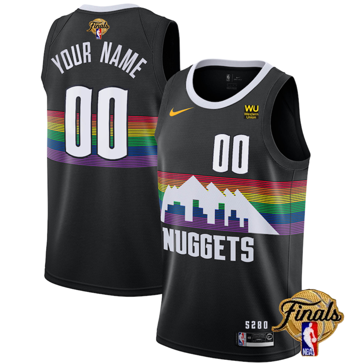 Denver Nuggets Customized Black 2023 Finals City Edition With NO.6 Patch Stitched Jersey Denver Nuggets Customized Black 2023 Finals City Edition With NO.6 Patch Stitched Jersey