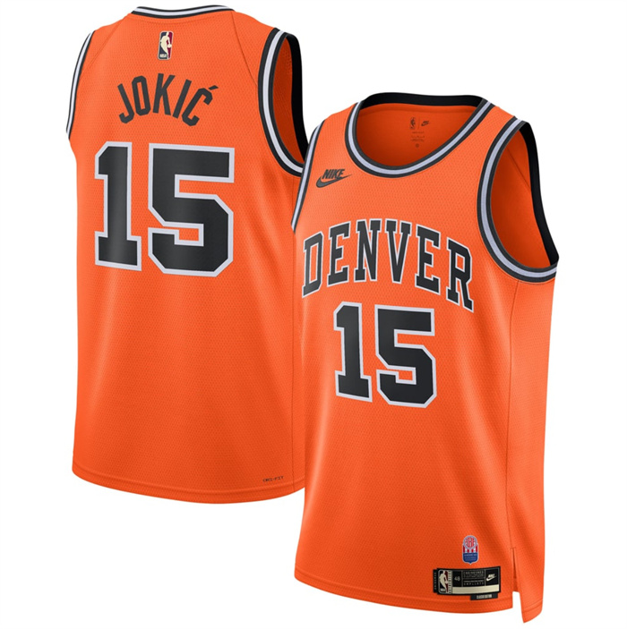 Men's Denver Nuggets #15 Nikola Jokić Orange 2026/27 Classic Edition Stitched Basketball Jersey