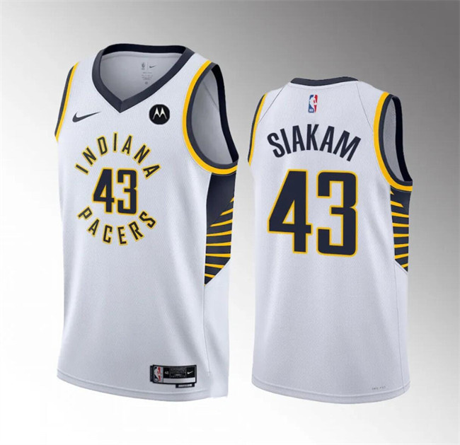 Men's Indiana Pacers #43 Pascal Siakam White Association Edition Stitched Basketball Jersey Men's Indiana Pacers #43 Pascal Siakam White Association Edition Stitched Basketball Jersey