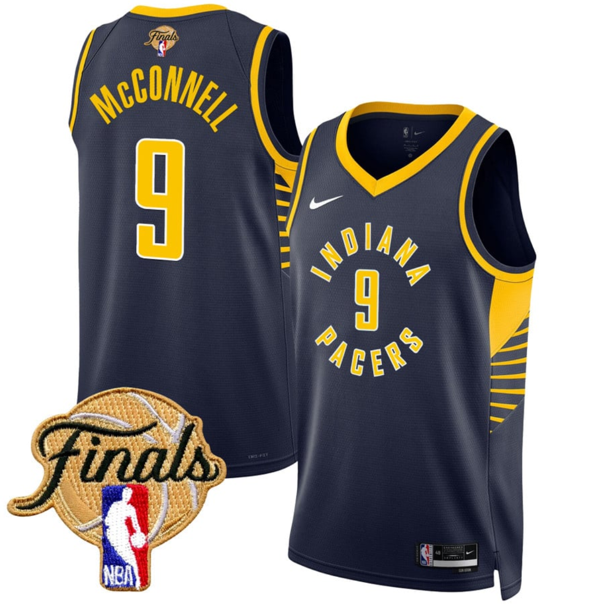 Men's Indiana Pacers #9 T.J. McConnell Navy 2025 Finals Icon Edition Stitched Basketball Jersey Men's Indiana Pacers #9 T.J. McConnell Navy 2025 Finals Icon Edition Stitched Basketball Jersey