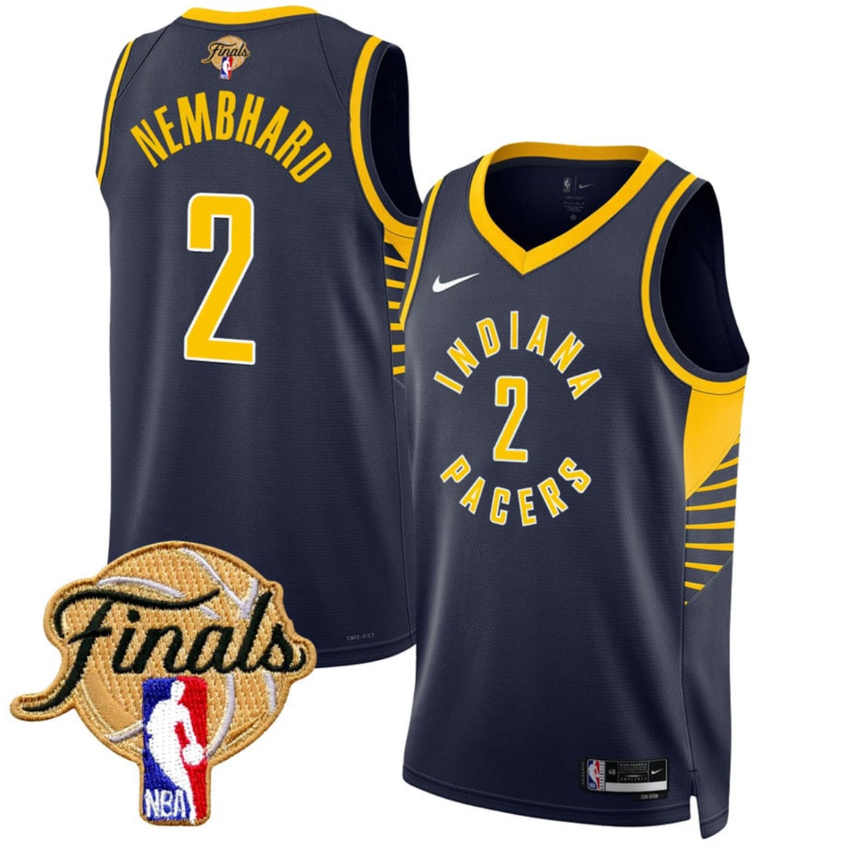 Men's Indiana Pacers #2 Andrew Nembhard Navy 2025 Finals Icon Edition Stitched Basketball Jersey Men's Indiana Pacers #2 Andrew Nembhard Navy 2025 Finals Icon Edition Stitched Basketball Jersey